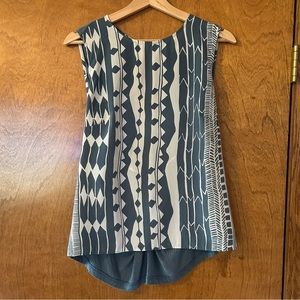 Dolan Anthropologie drapy tank top with open back detail